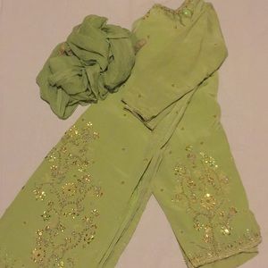 Citron Green Pakistani Three Piece Set...